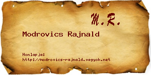 Modrovics Rajnald névjegykártya
